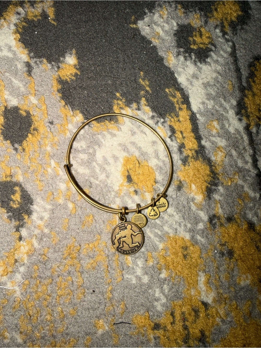 Gold Zodiac Aquarius Charm Bangle Bracelet by (unspecified)